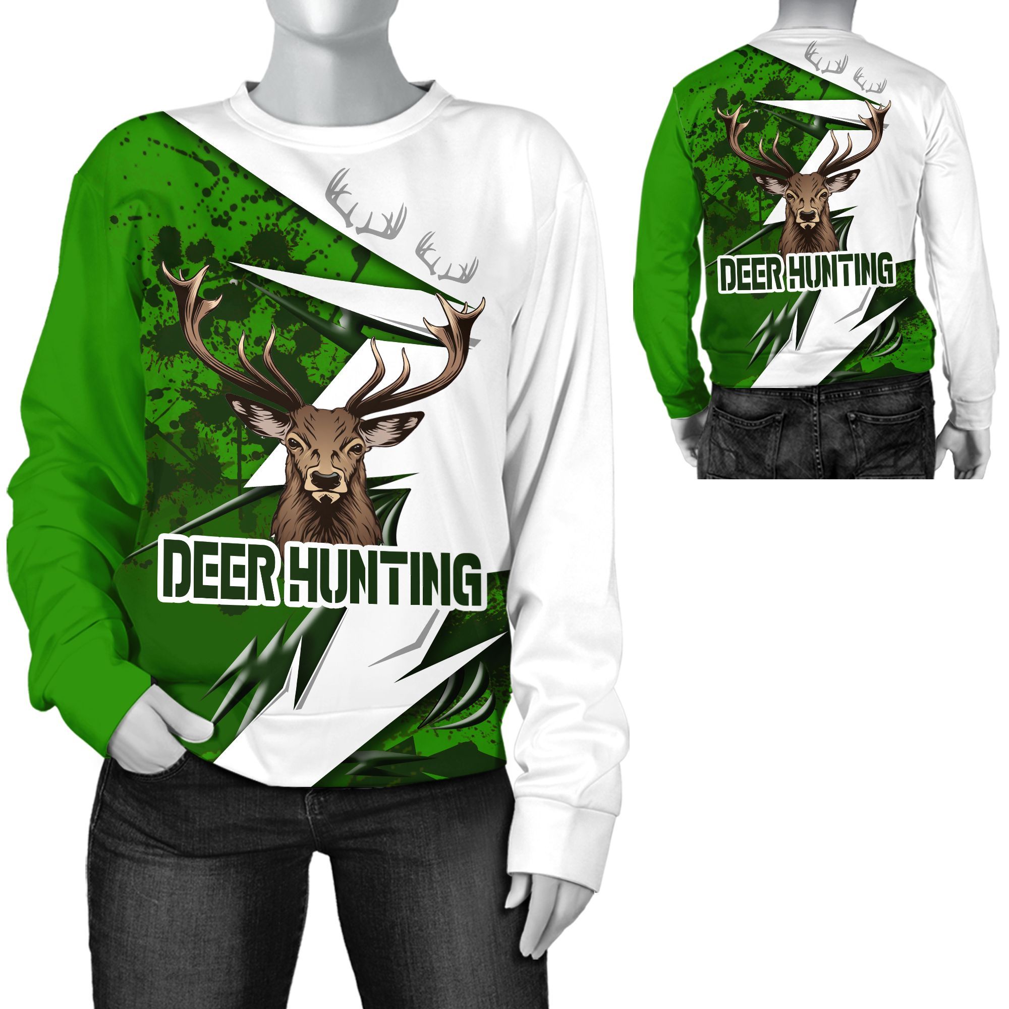 Deer Hunting With Deer Horn Long Sleeve Shirt For Deer Hunter