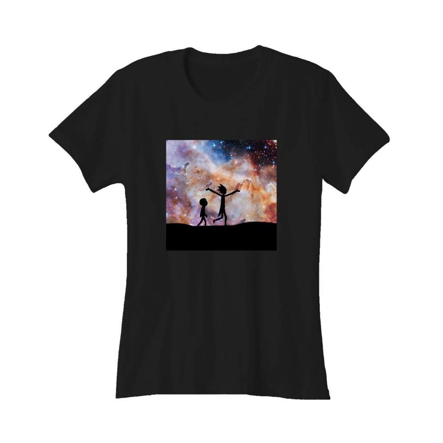 Rick And Morty In Space Hubble Galaxy Stars Geek Gift Women’s T-Shirt