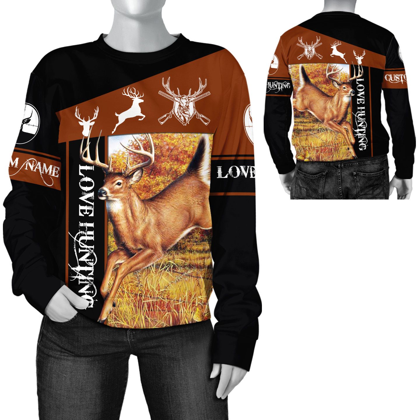 Love Hunting Custom Name Long Sleeve For Deer Hunters In Daily Life