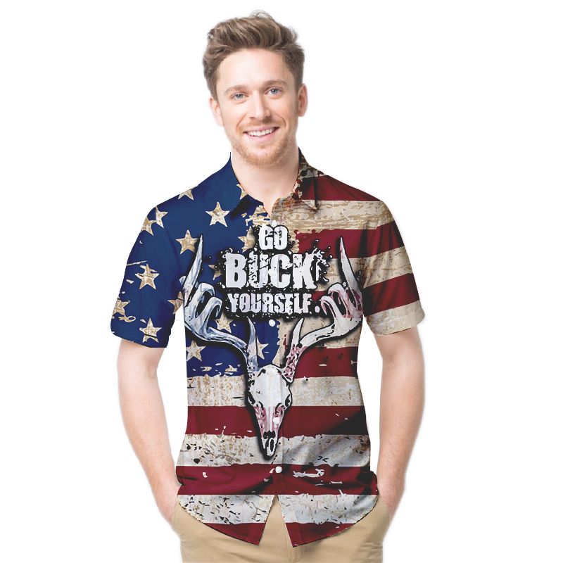 Go Buck Yourself Deer Hunting Custom Name Men Hawaiian Shirt