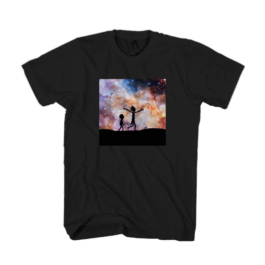 Rick And Morty In Space Hubble Galaxy Stars Geek Gift Man’s T-Shirt