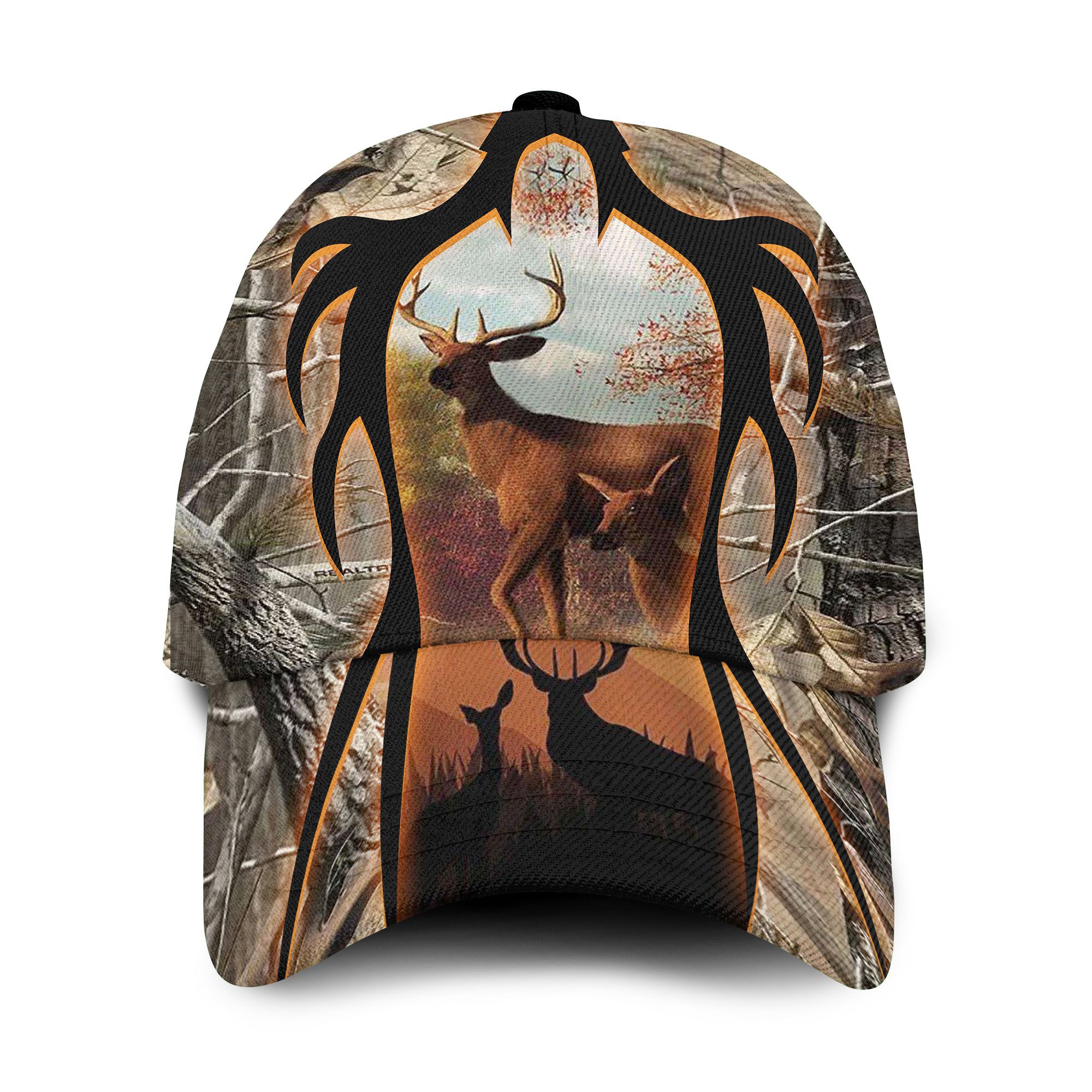 Deer Horn Realtree Camo Background 3D Cap For Deer Hunting Lovers