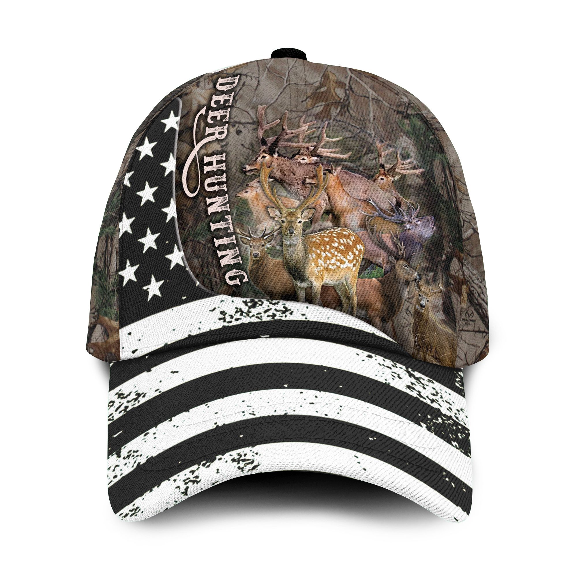 Deer Hunting Camouflage American Flag 3D Cap For Deer Hunters In Daily Life