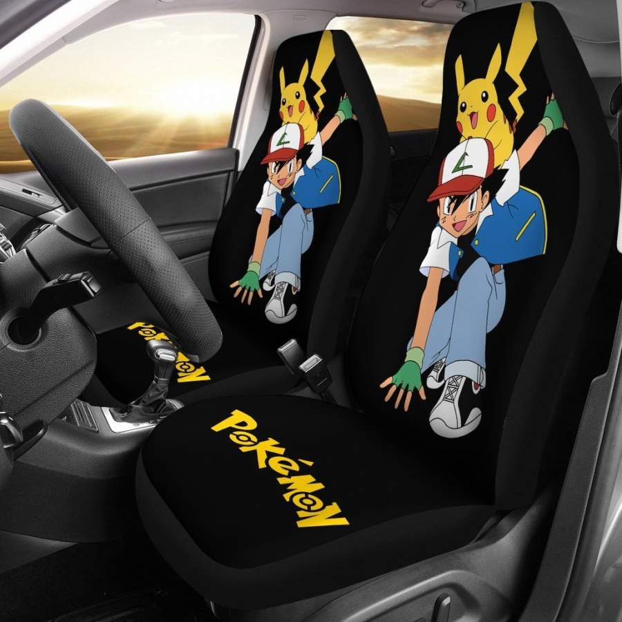 Ask Ketchum & Pikachu Car Seat Cover Pokemon Anime