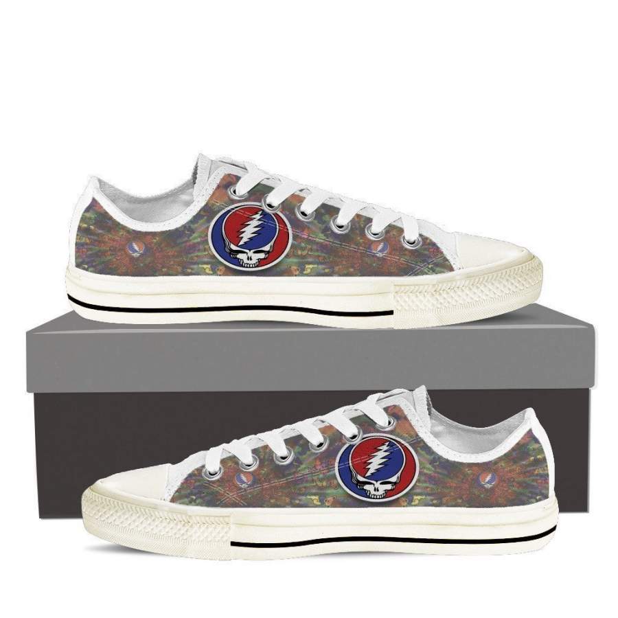 Grateful Dead Skull Low Top Sneakers Shoes For Men