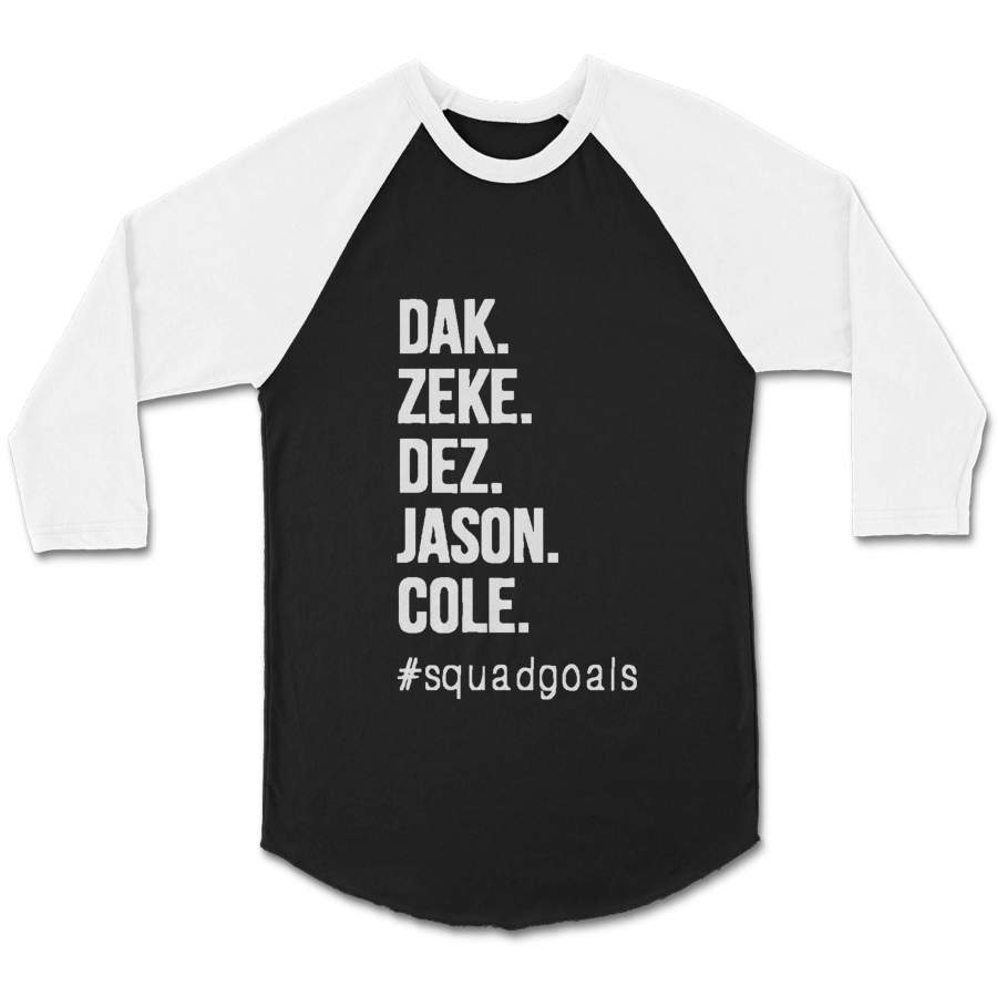 Dak Attack Zeke Jason Witten Dez Byrant Football We Dem Boyz Sunday Dallas CPY Unisex 3/4 Sleeve Baseball Tee T-Shirt