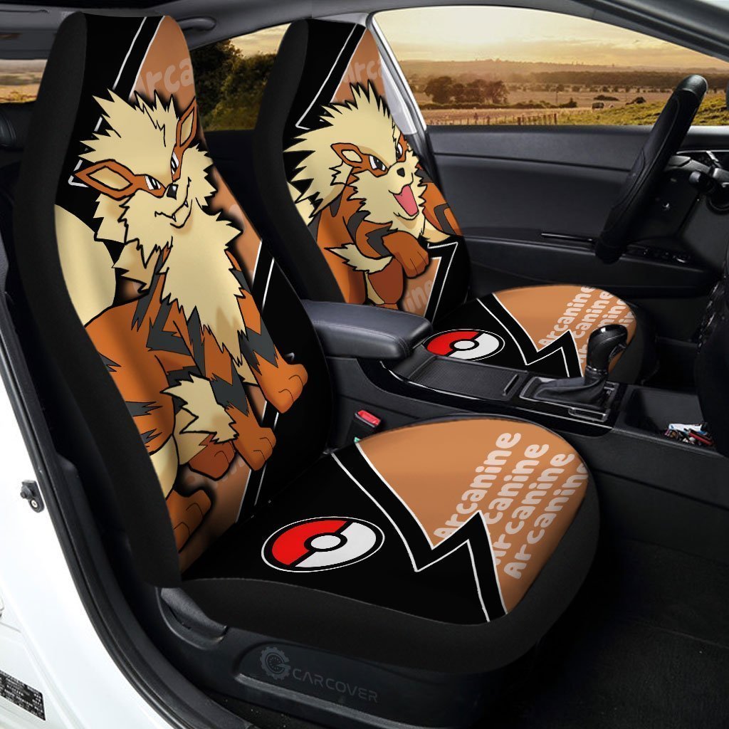 Arcanine Car Seat Covers Custom Anime Pokemon Car Accessories