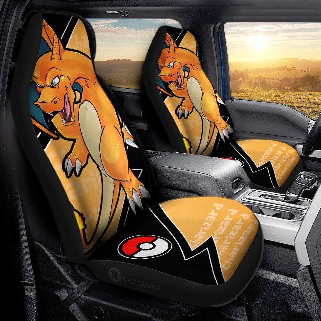 Charizard Car Seat Covers Custom Anime Pokemon Car Accessories