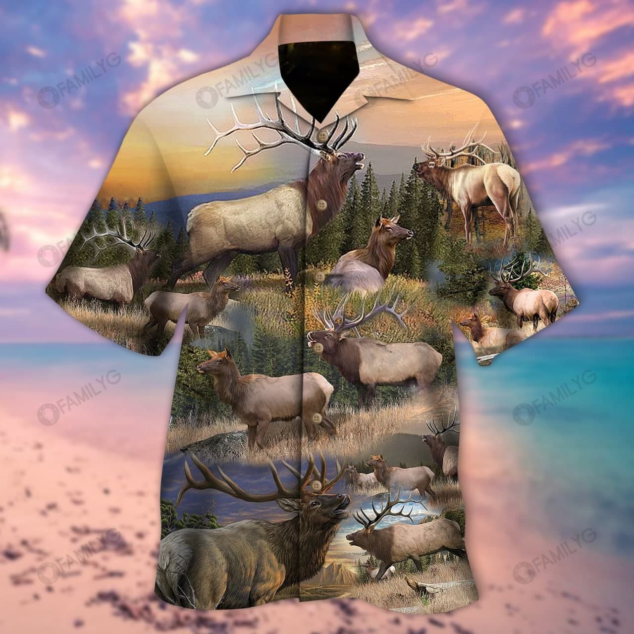 Elk Hunting Shirts – You Can Hunt Cow Elk By Bow And Arrows For Challenge – Hunting Hawaiian Shirt