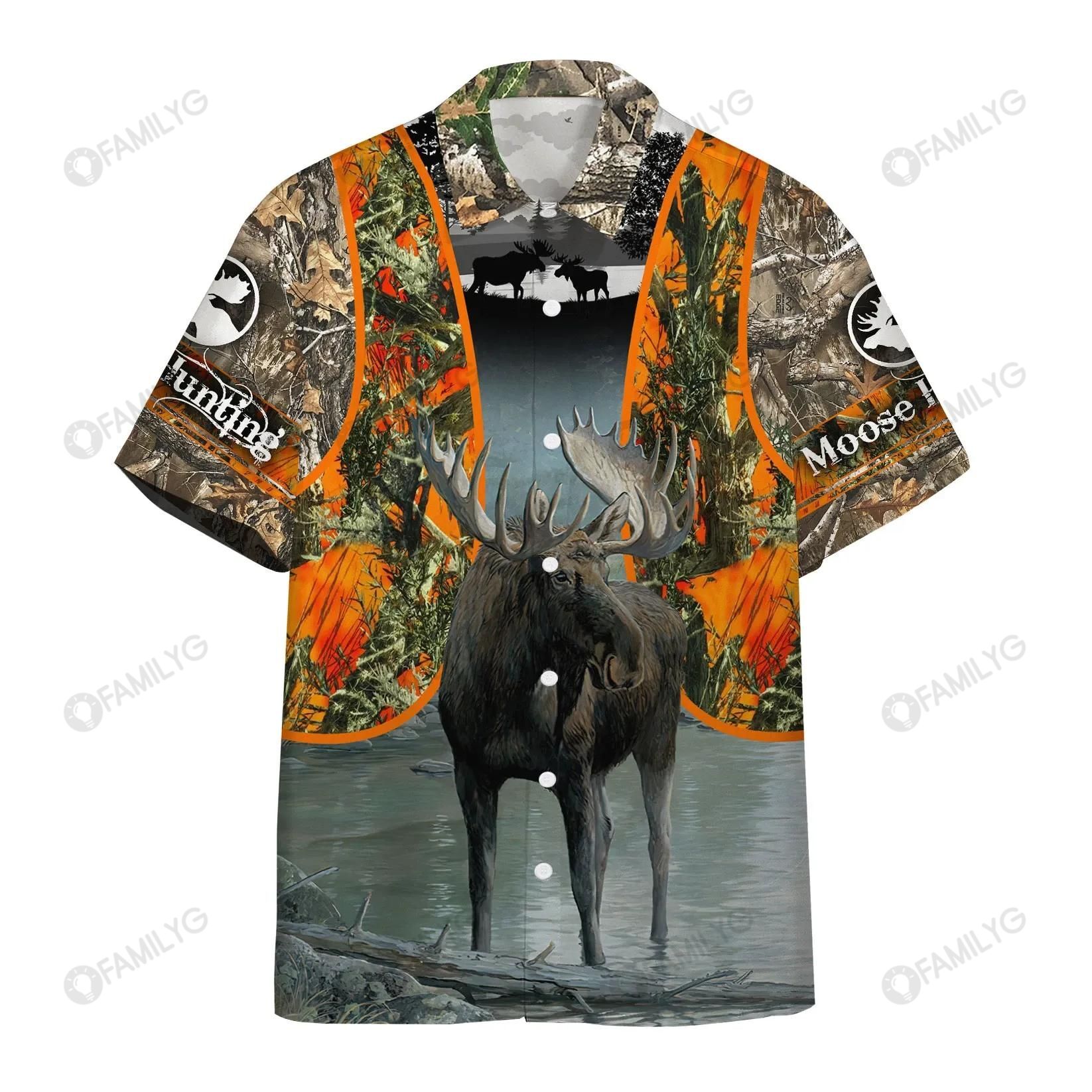 Moose Hunting Shirts – Moose Hunting Camo – Hunting Hawaiian Shirt