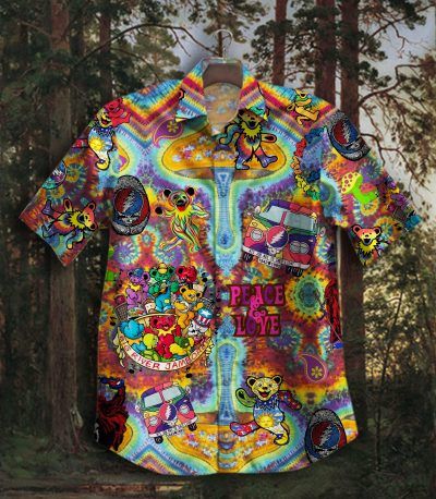 Gettyshirt Tropical Vintage Grateful Dead Cotton Mens Hawaiian Shirt V1