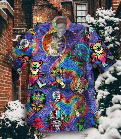 Gettyshirt Tropical Vintage Grateful Dead Cotton Mens Hawaiian Shirt V2