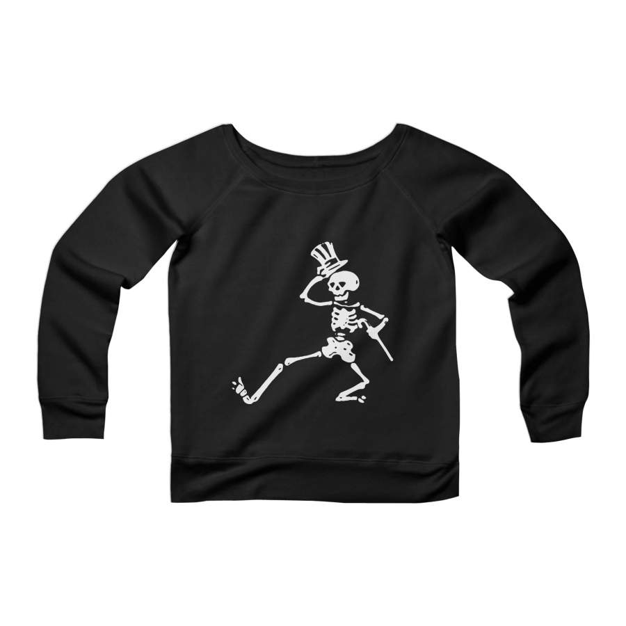 Grateful Dead Head Fan Dancing Skeleton Shakedown Street Halloween CPY Womans Wide Neck Sweatshirt Sweater