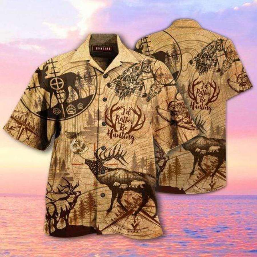 Hawaiian Aloha Shirts I’D Rather Be Hunting