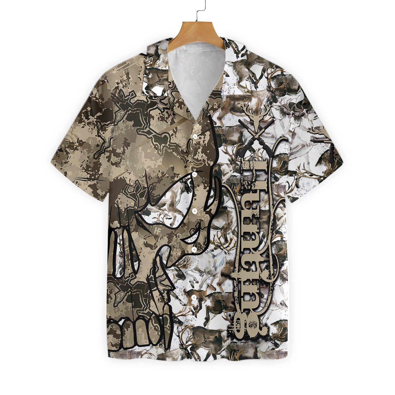 Hunting Skull Camo Texture Ez24 1701 Hawaiian Aloha Shirts Aloha Shirts