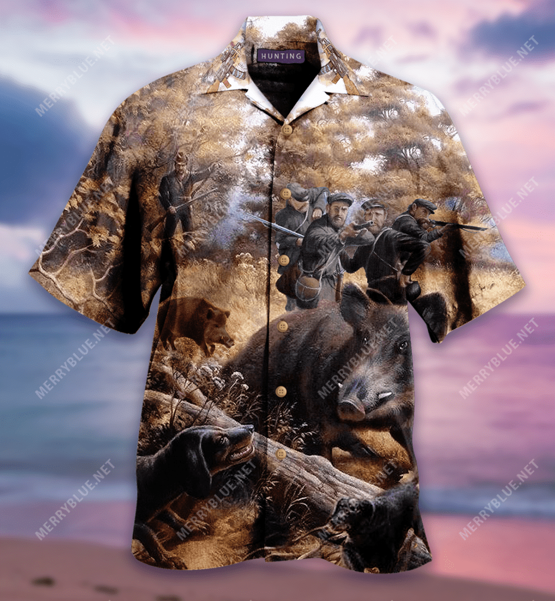 Fantasy Hunting Boar Hawaiian Aloha Shirts Aloha Shirts