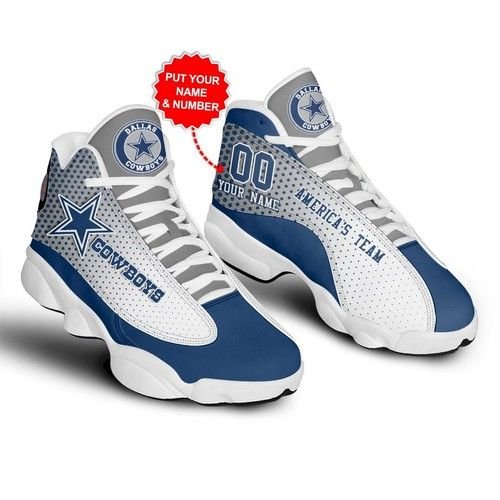 Dallas Cowboys Football Personalized Shoes Air JD13 Sneakers Polka Dot