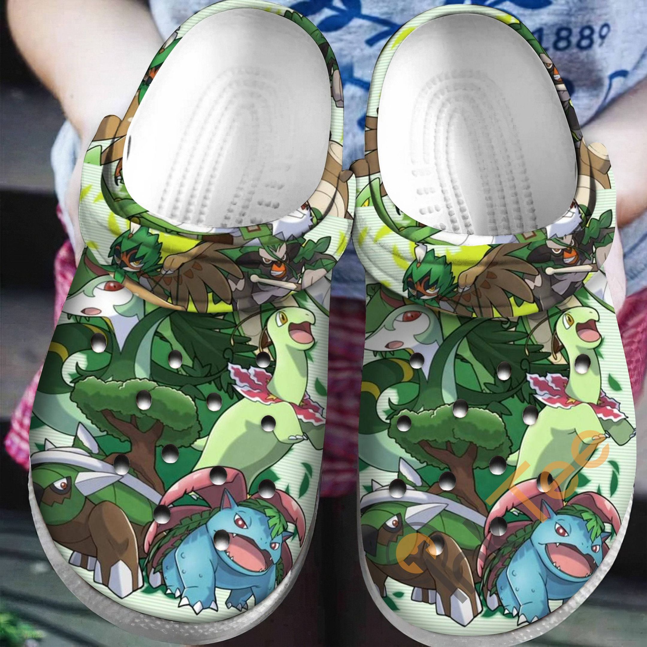 Grass Starters Pokemon Sku26 Crocs Crocband Clog Comfortable For Mens Womens Classic Clog Water Shoes