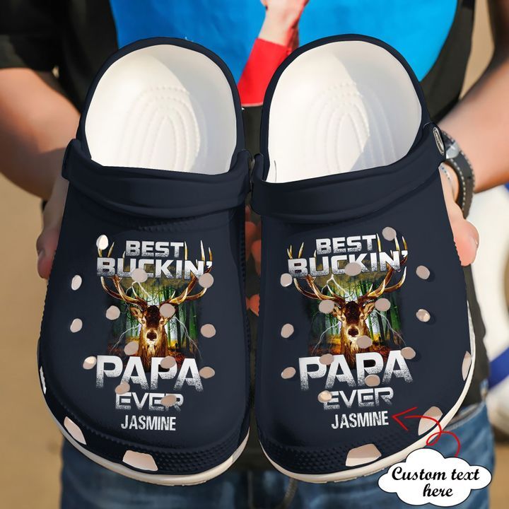 Hunting Personalized Bes Papa Ever Sku 1494 Crocs Crocband Clog Comfortable For Mens Womens Classic Clog Water Shoes