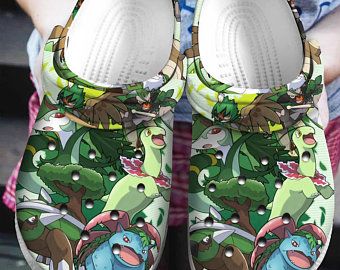 Grass Starters Pokemon Crocs Crocband Clog Clog Comfortable For Mens And Womens Classic Clog Water Shoes Comfortable