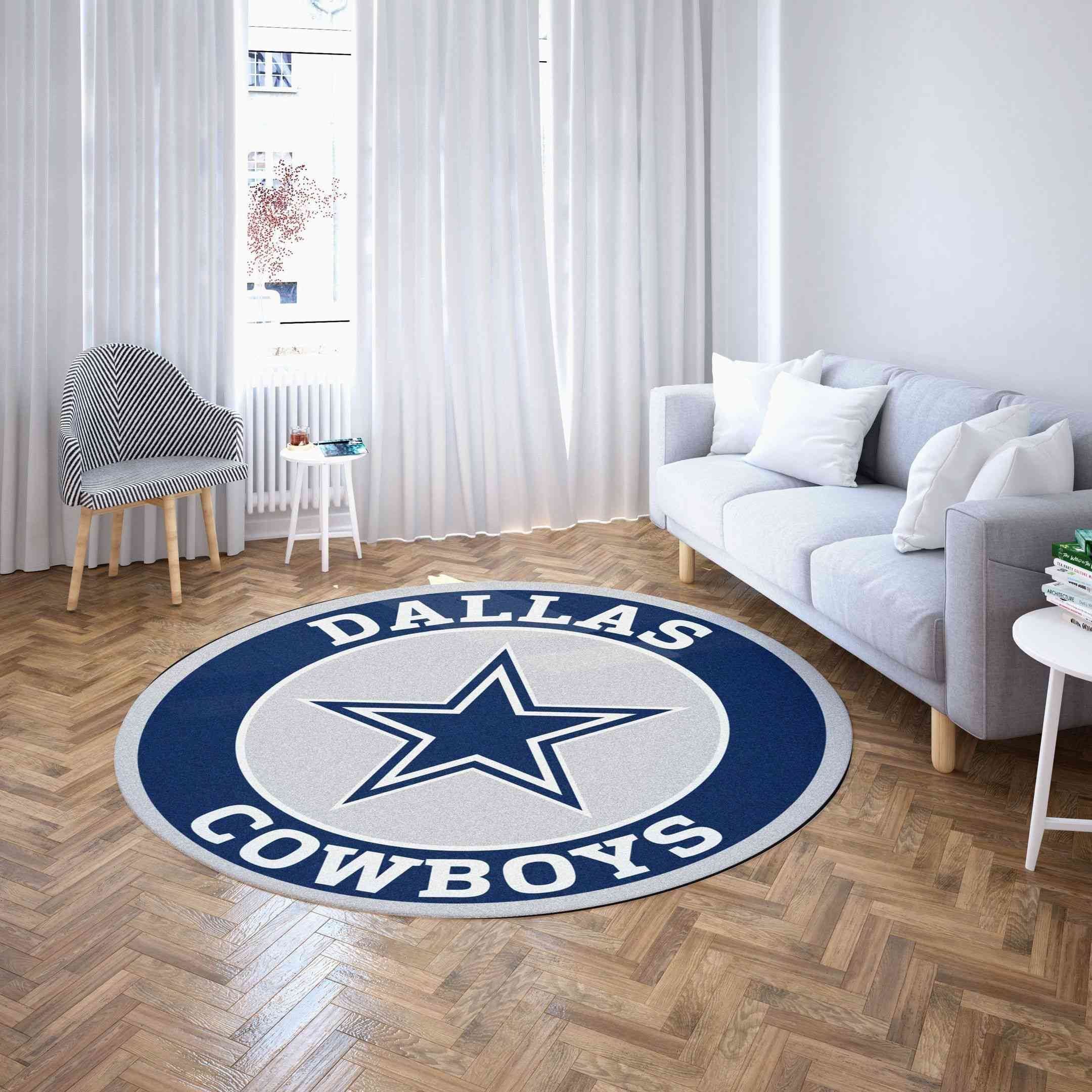 Dallas Cowboys Round Carpet Football Sku 1825 Rug