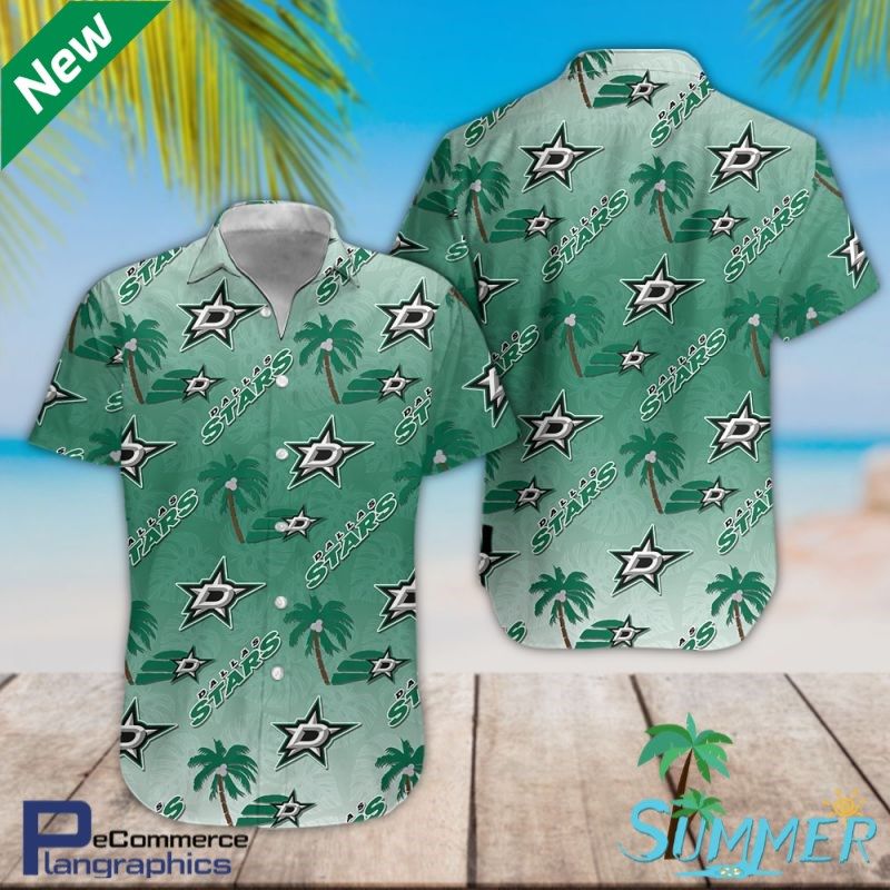 Dallas Stars Hockey Team Aloha Shirt Hawaiian Aloha Shirt Hawaiian Shorts Beach Short Shirt