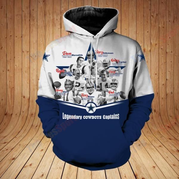 Dallas Cowboys Legendary Cowboys Captains Hoodie 3D Zipper Hoodie Ds0 05866