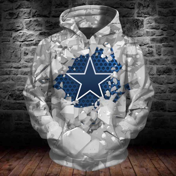 Dallas Cowboys 3D Ice Hoodie 3D Zipper Hoodie Full All Over Printhoodie Apparel Ds0 05897