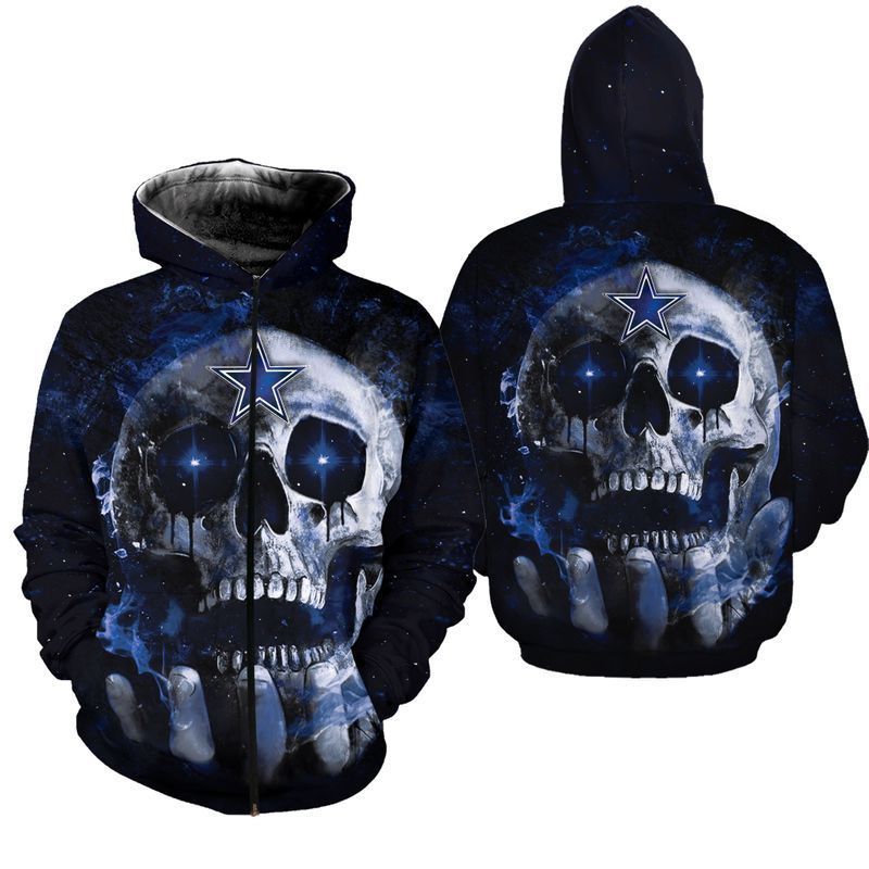 Dallas Cowboys 3D Skull Zipper Hoodie 3D Zipper Hoodie Zipper Hoodie 3D Zipper Hoodie Apparel Tnt 00646