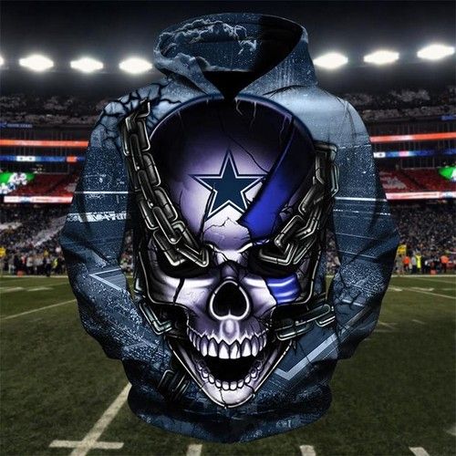 Dallas Cowboys Skull Men And Women 3D Full Printing Hoodie 3D Zipper Hoodie Zip Hoodie 3D Zipper Hoodie Dallas Cowboys 3D Full Printing Shirt