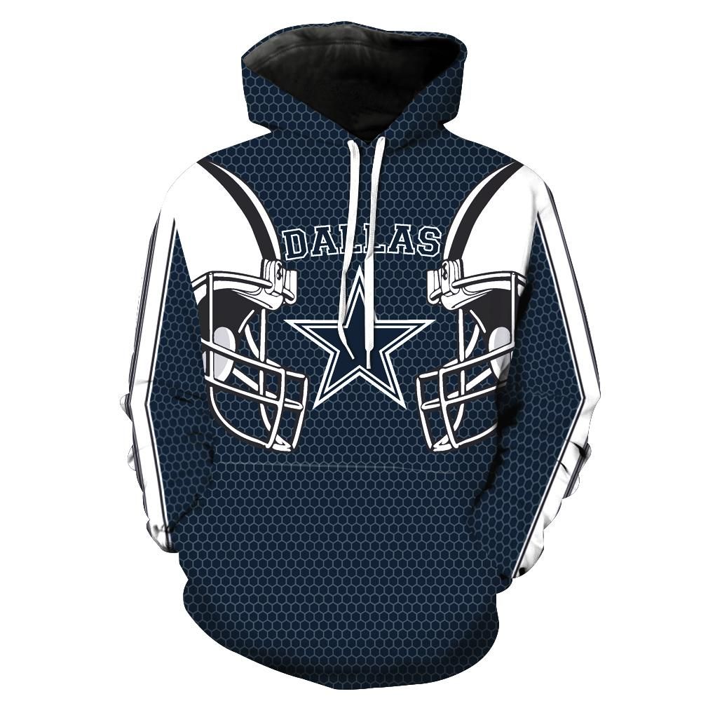 Dallas Cowboys Hoodie 3D Zipper Hoodie Pullover Football Hoodie 3D Zipper Hoodies