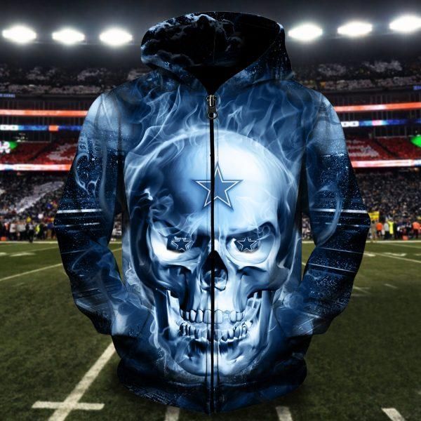 Dallas Cowboys 3D Skull Zipper Hoodie 3D Zipper Hoodie Zipper Hoodie 3D Zipper Hoodie Apparel 3 Ds0 05872