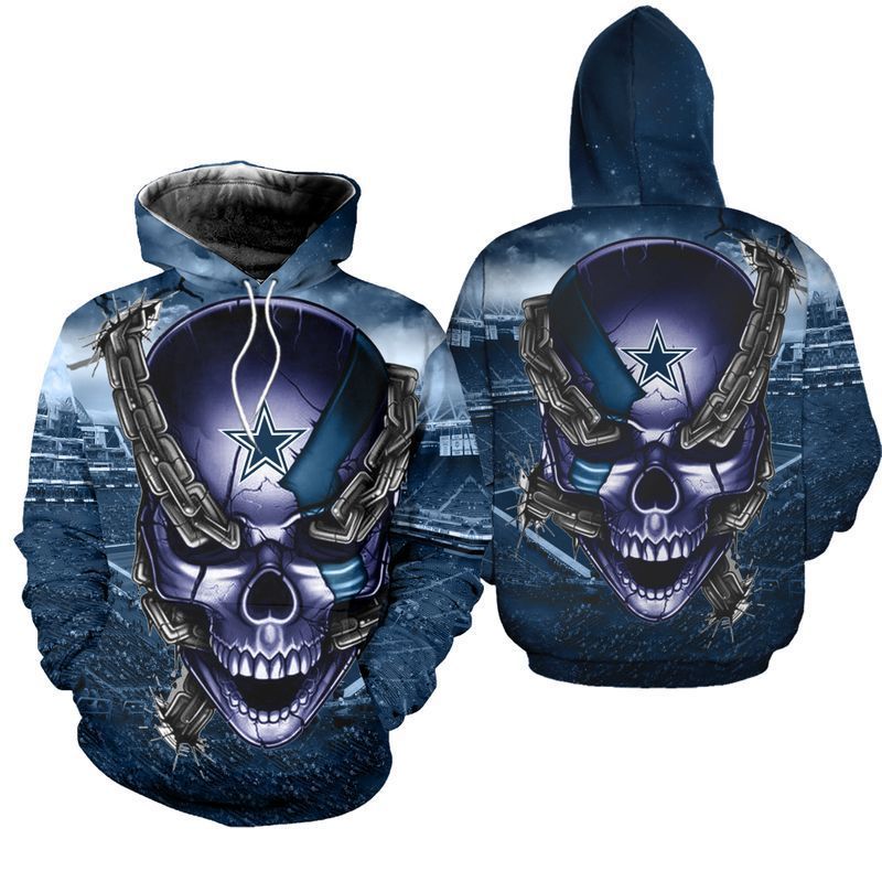 Dallas Cowboys Skull Hoodie 3D Zipper Hoodie For Men For Women All Over Printed Hoodie 3D Zipper Hoodie Tnt 00499