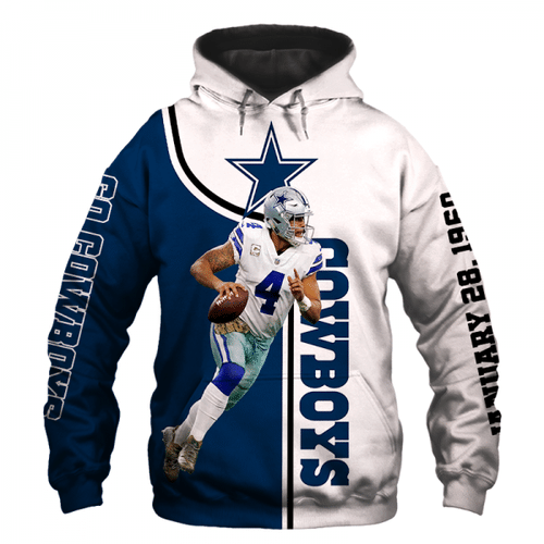 Dallas Cowboys 4 Dak Prescott Pullover And 4 Dak Prescott Dallas Cowboys For Dak Prescott All Over Printed Hoodie 3D Zipper Hoodie