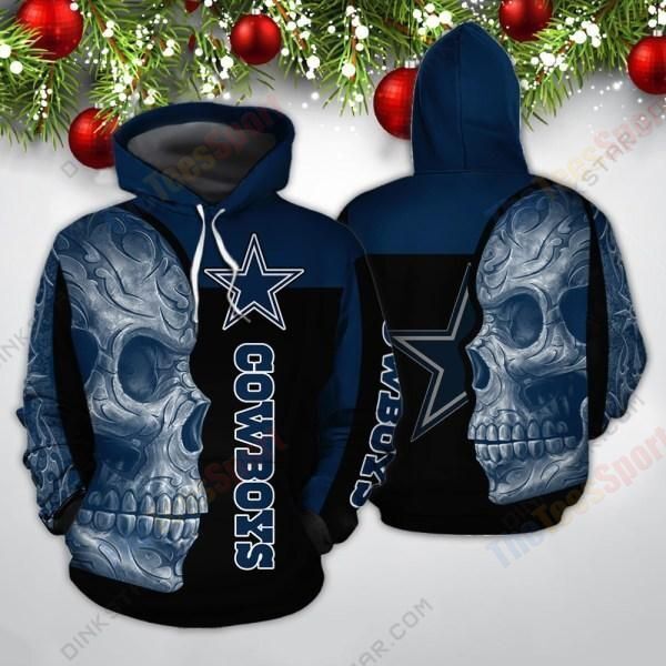 Dallas Cowboys Skull 3D Pull Over Hoodie 3D Zipper Hoodie For Men And Women Zipper Hoodie 4251 Ds0 05965