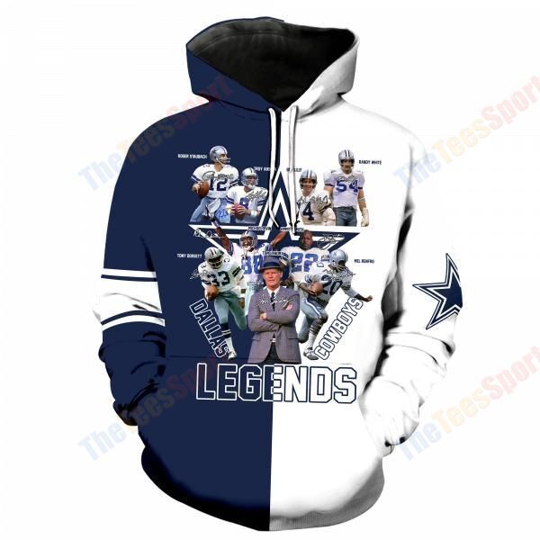 Dallas Cowboys Legends Hoodie 3D Zipper Hoodie All Over Print V1043 Ds0 05974