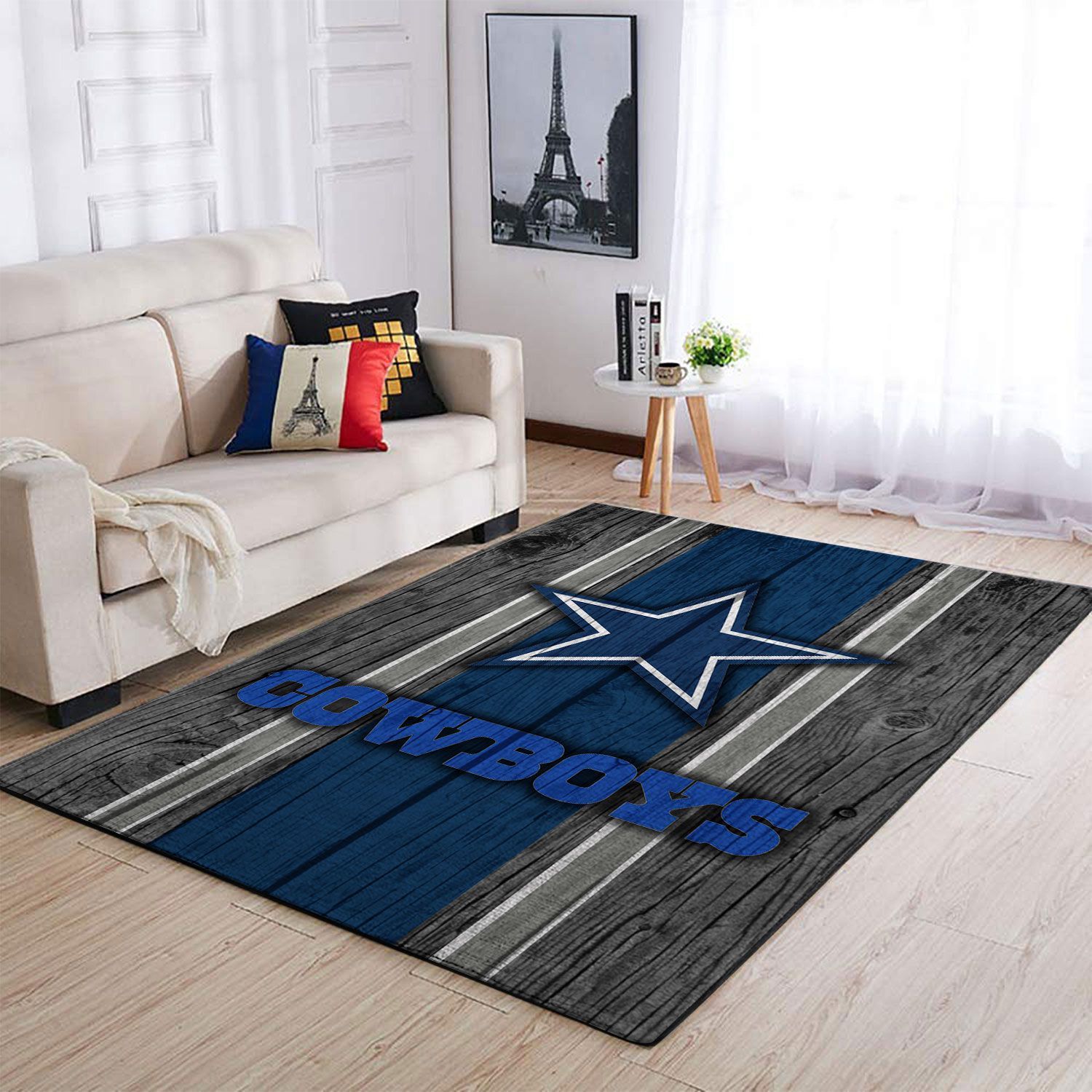 Dallas Cowboys Team Logo Wooden Style Style Nice Gift Home Decor Rectangle Area Rug