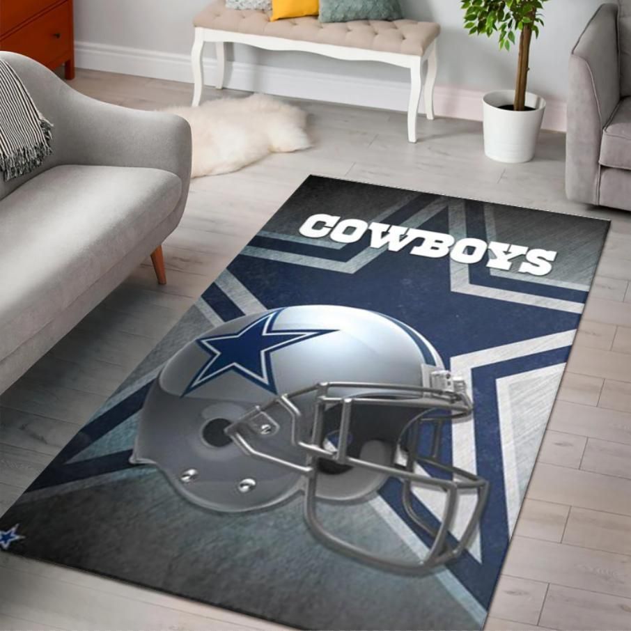 Dallas Cowboys Team Logo Helmet Nice Gift Home Decor Rectangle Area Area Rug Rugs For Living Room Rug Home Decor