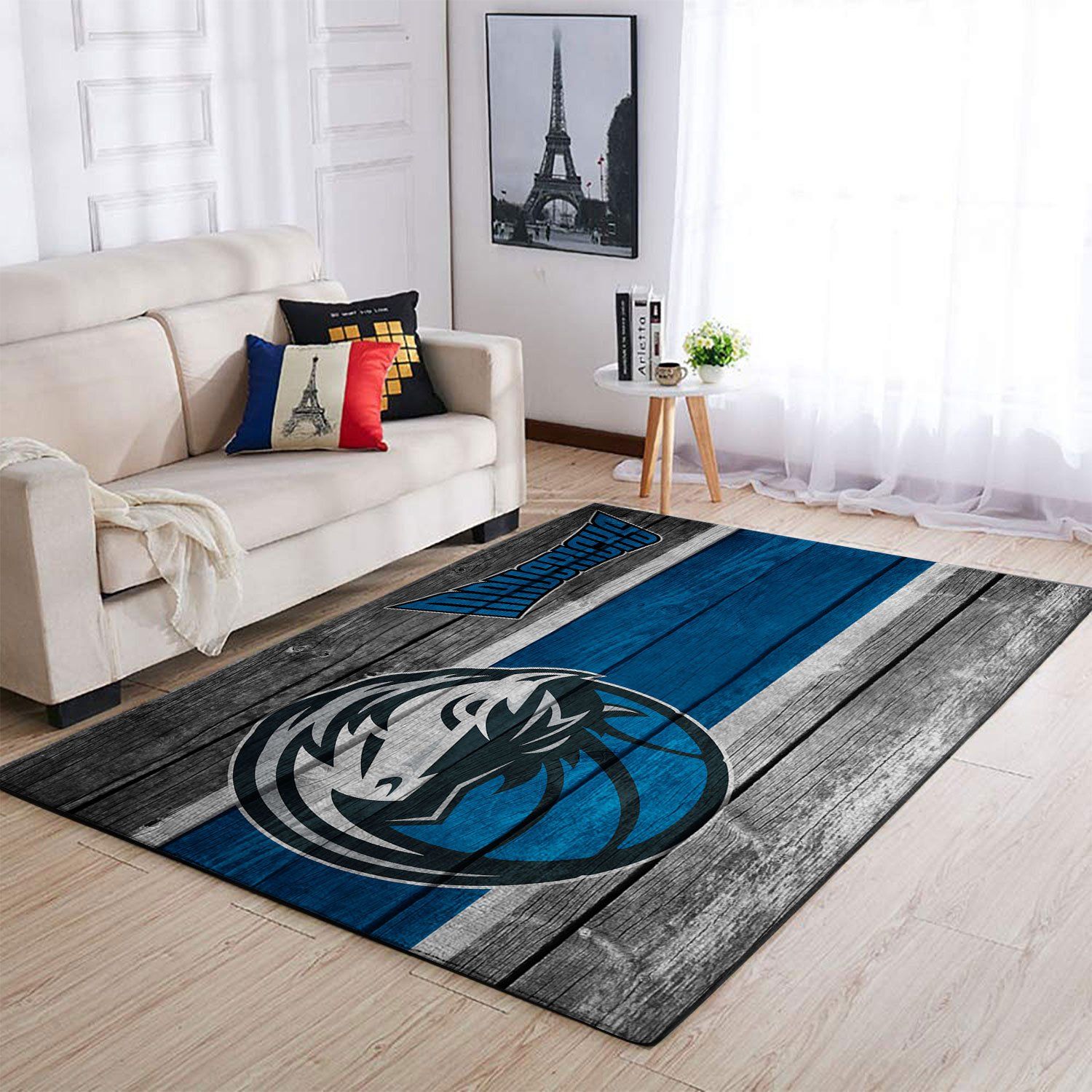 Dallas Mavericks Team Logo Wooden Style Nice Gift Home Decor Rectangle Area Rug