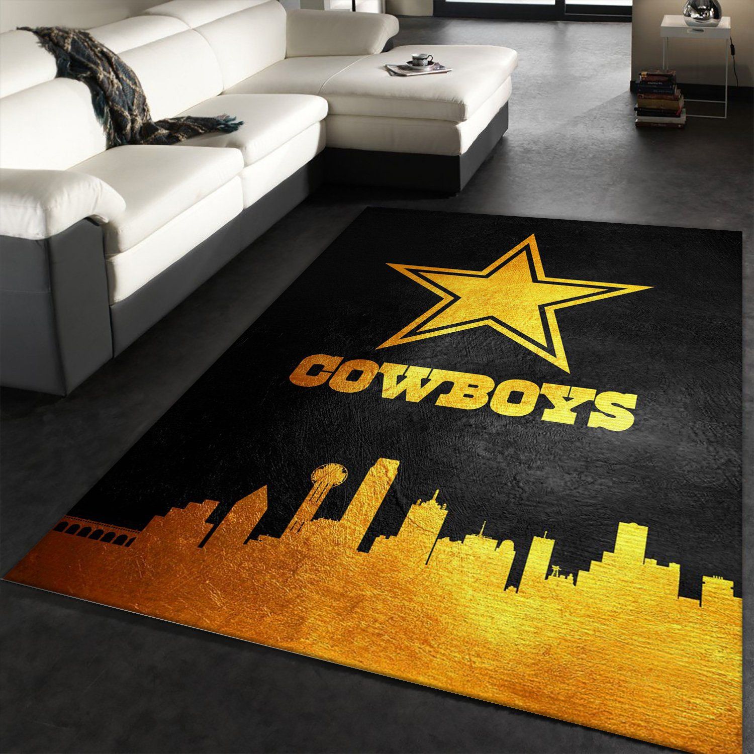 Dallas Cowboys Skyline Area Rug Kitchen Rug Family Gift Us Decor