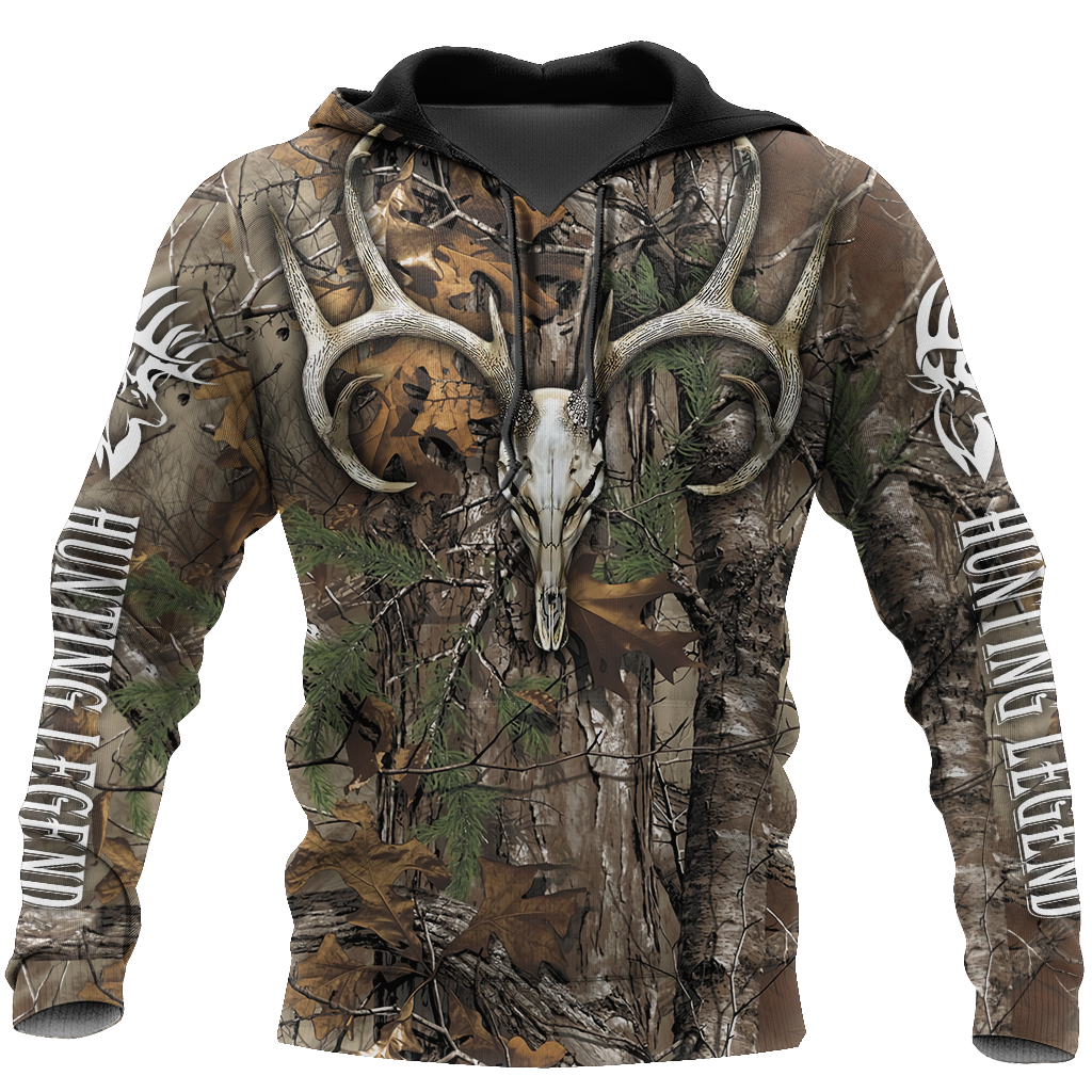 Deer Skull Hunting Hoodies 3D Father Gifts Papa – Fathers day 2021 Gifts For Men