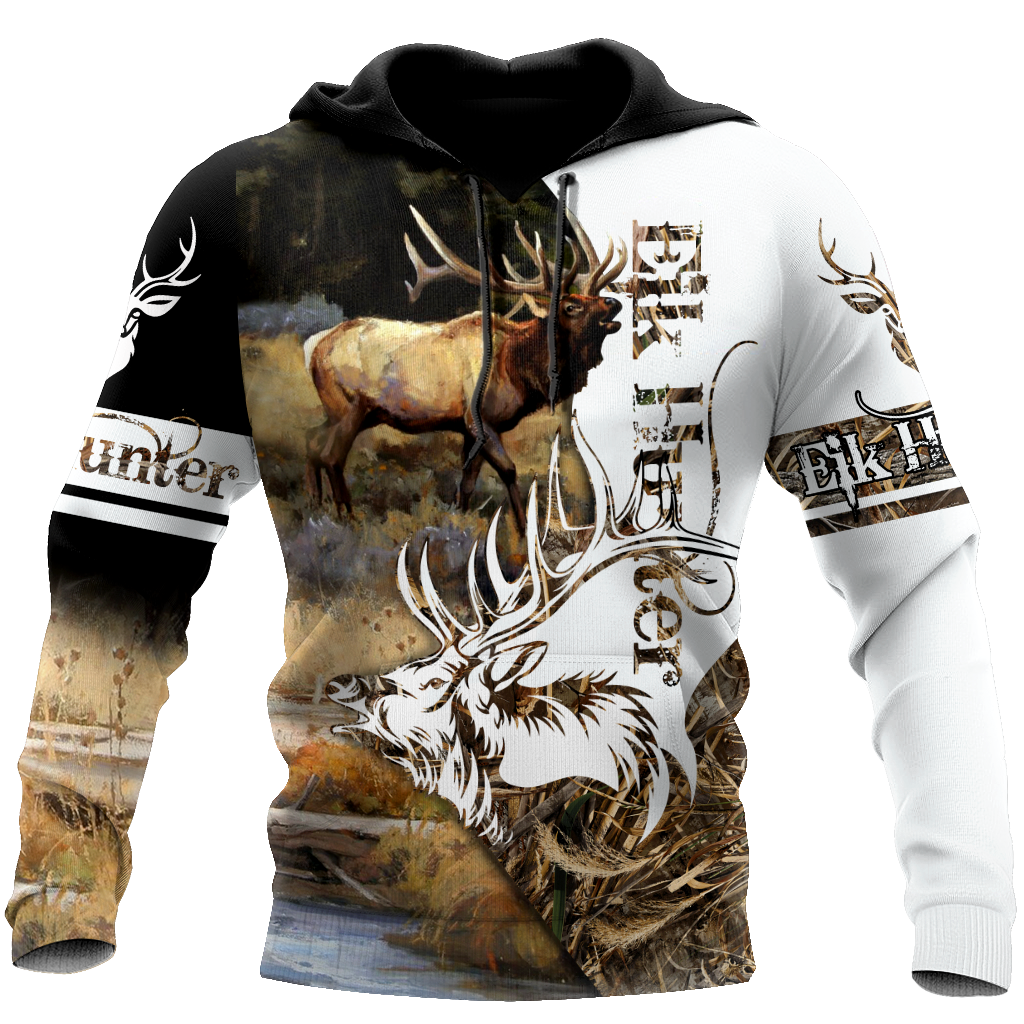 Camping ELK Deer Hunter Hoodies 3D Father Gifts – Dad Love Hunting Gifts For Men