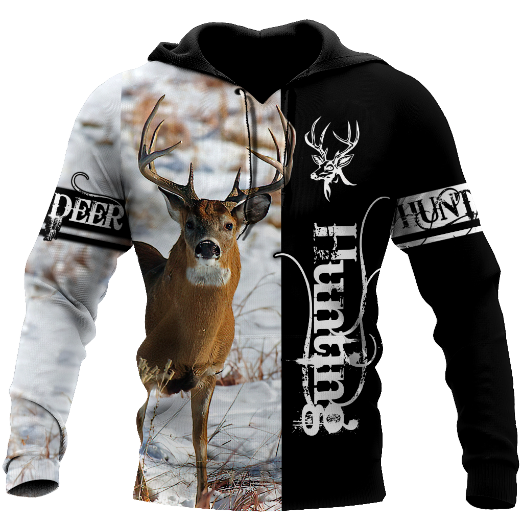 Deer Hunting Winter Snow Hoodies 3D Warm – Camping Winter Funny Cute Deer Lover Hoodie Shirt