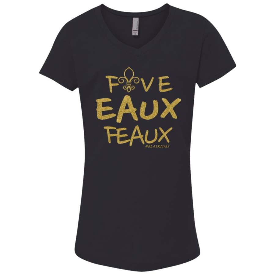 FiveEAUXFeaux GOLD Girl’s V-Neck