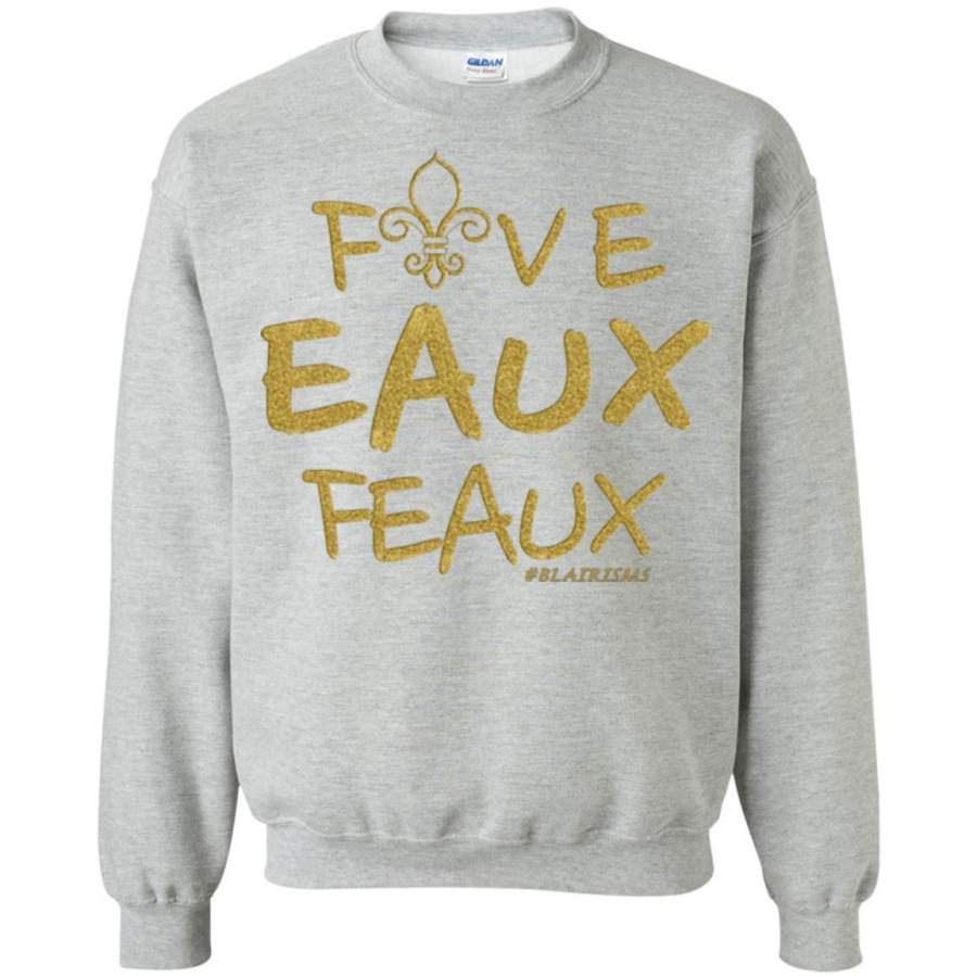 FiveEAUXFeaux GOLD Crewneck Pullover Sweatshirt