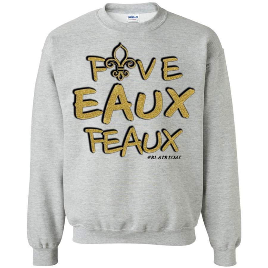 FiveEauxFeaux Gold-&-Black Crewneck Pullover Sweatshirt