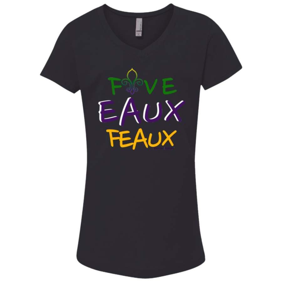 FiveEauxFeaux Mardi Gras Girl’s V-Neck