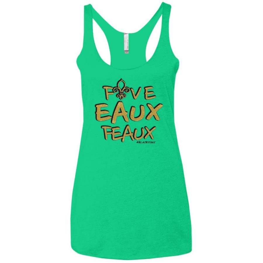 FiveEauxFeaux Gold-&-Black Racerback Tank