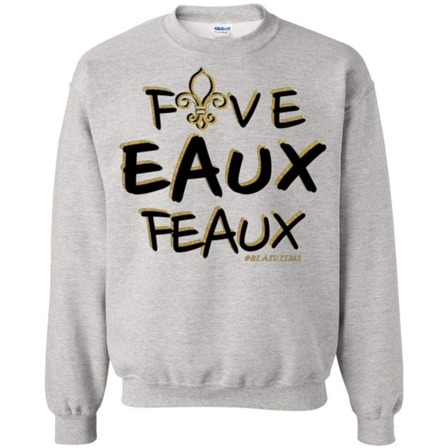 FiveEauxFeaux Black-&-Gold Crewneck Pullover Sweatshirt