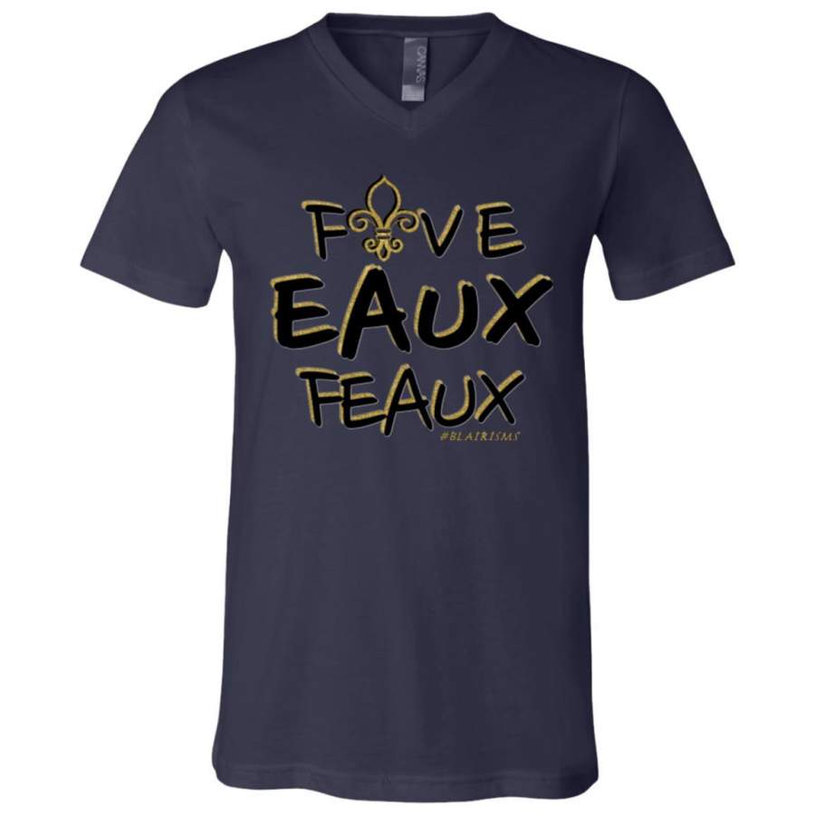 FiveEauxFeaux Black-&-Gold Boy’s V-Neck